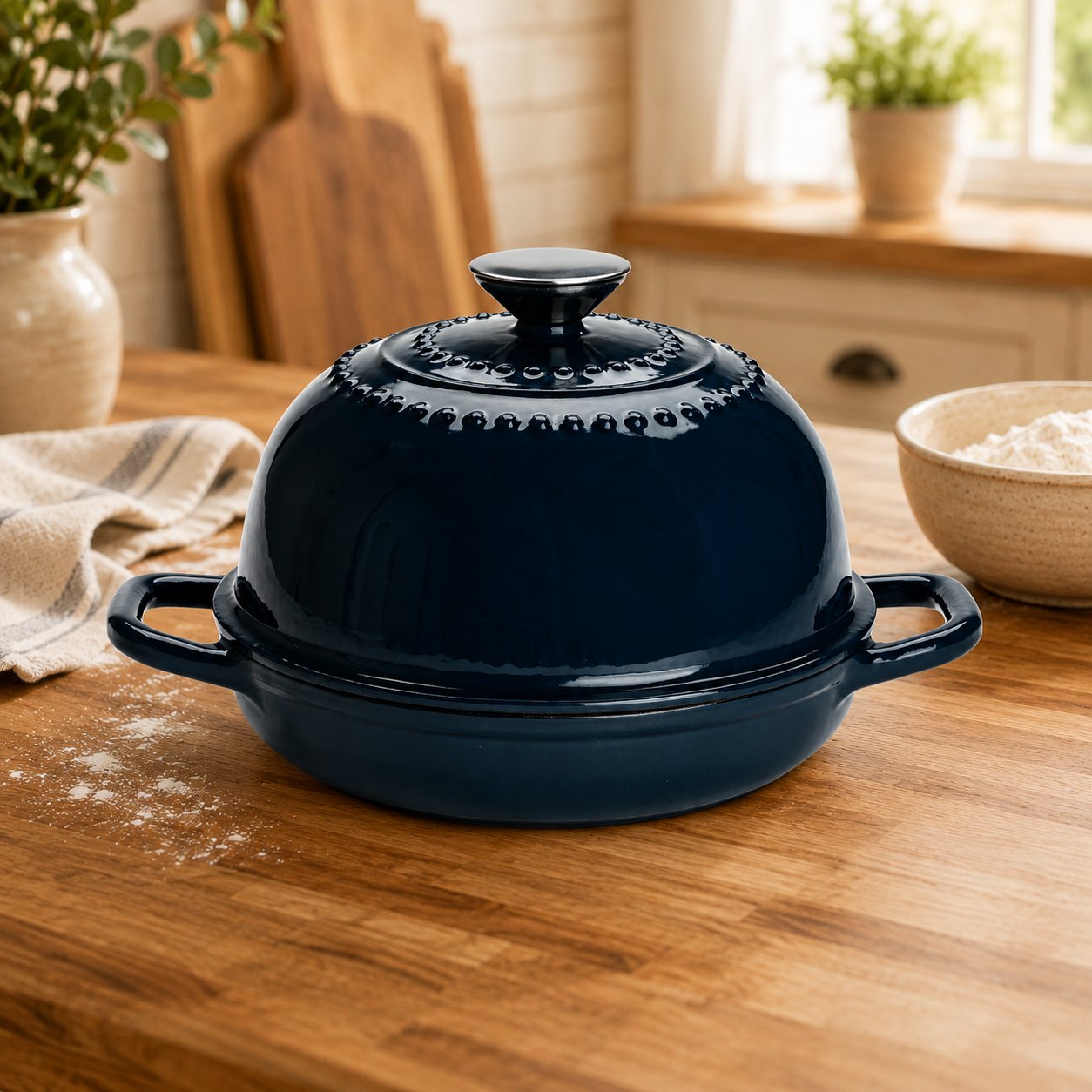 Country Living enameled cast iron sourdough bread oven in navy, a Crystal Ball call that became product