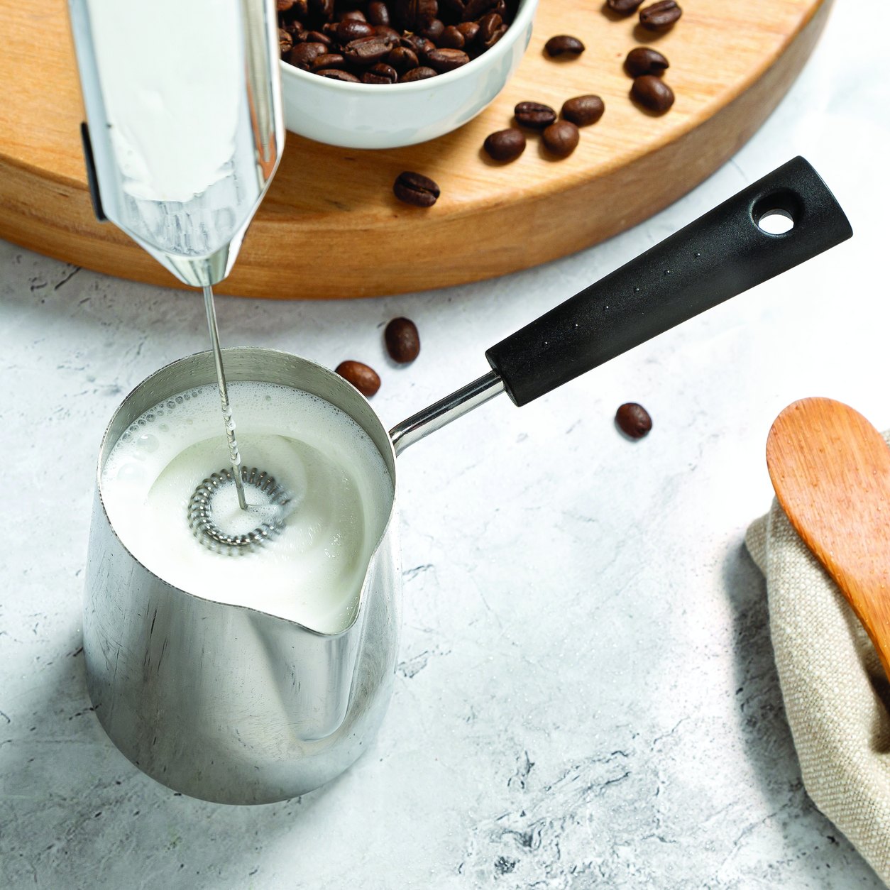 Primula stainless steel milk warmer and frother set, a Crystal Ball call that became product